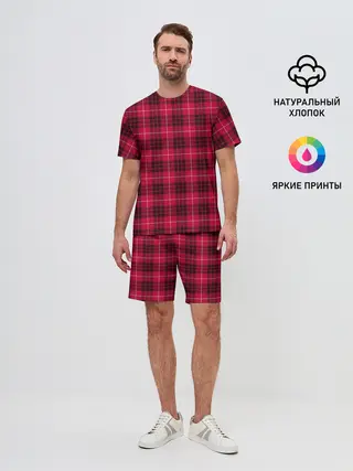 Мужской костюм с шортами / Клетка