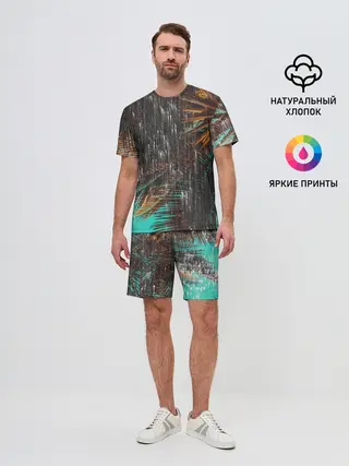 Мужской костюм с шортами / Palm glitch art