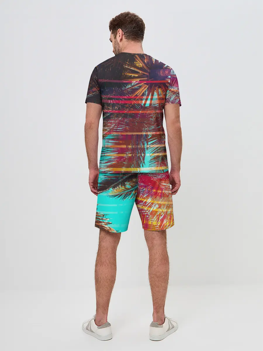 Мужской костюм с шортами / Palm glitch art
