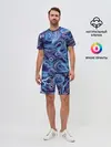 Мужской костюм с шортами / Синие линии