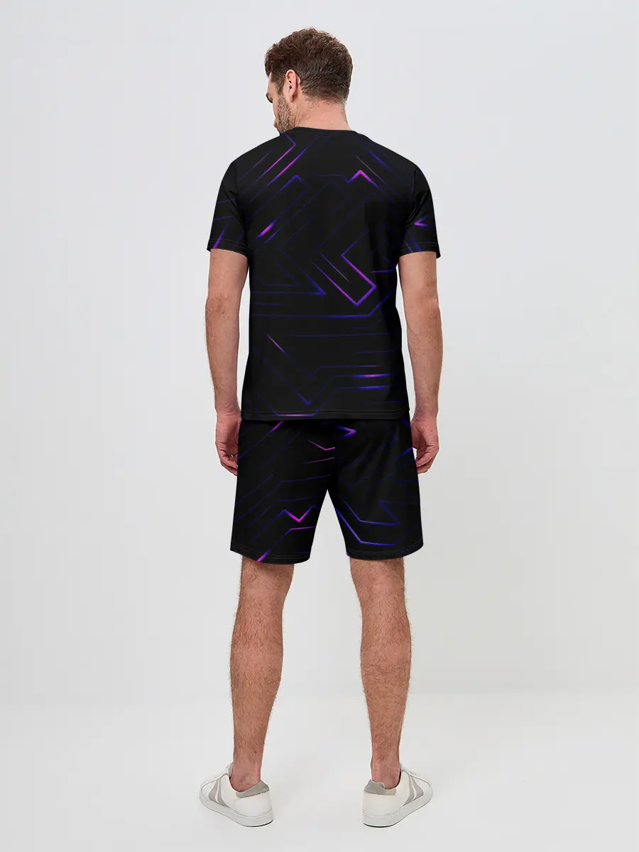 Мужской костюм с шортами / Неоновая абстракция