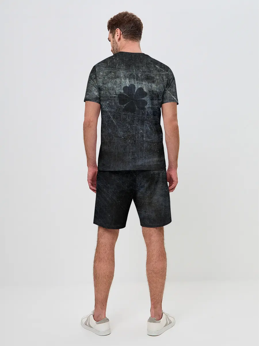 Мужской костюм с шортами / Лицо Астера на состаренном черном фоне