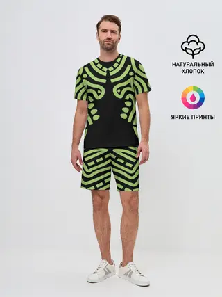 Мужской костюм с шортами / узор тату