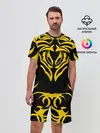 Мужской костюм с шортами / Узор жёлтый