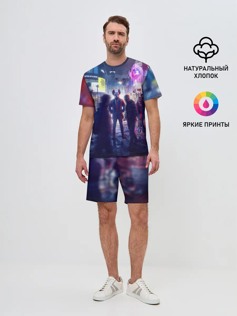 Мужской костюм с шортами / Маска Watch dogs