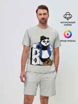 Мужской костюм с шортами / Серьёзная Панда