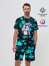 Мужской костюм с шортами / Новогодний пингвин