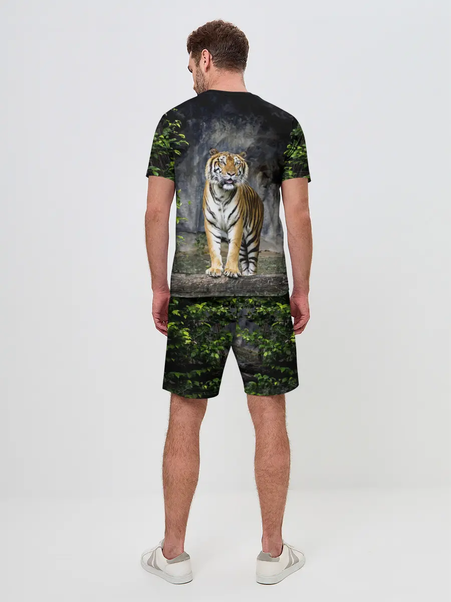 Мужской костюм с шортами / ТИГР В ЛЕСУ