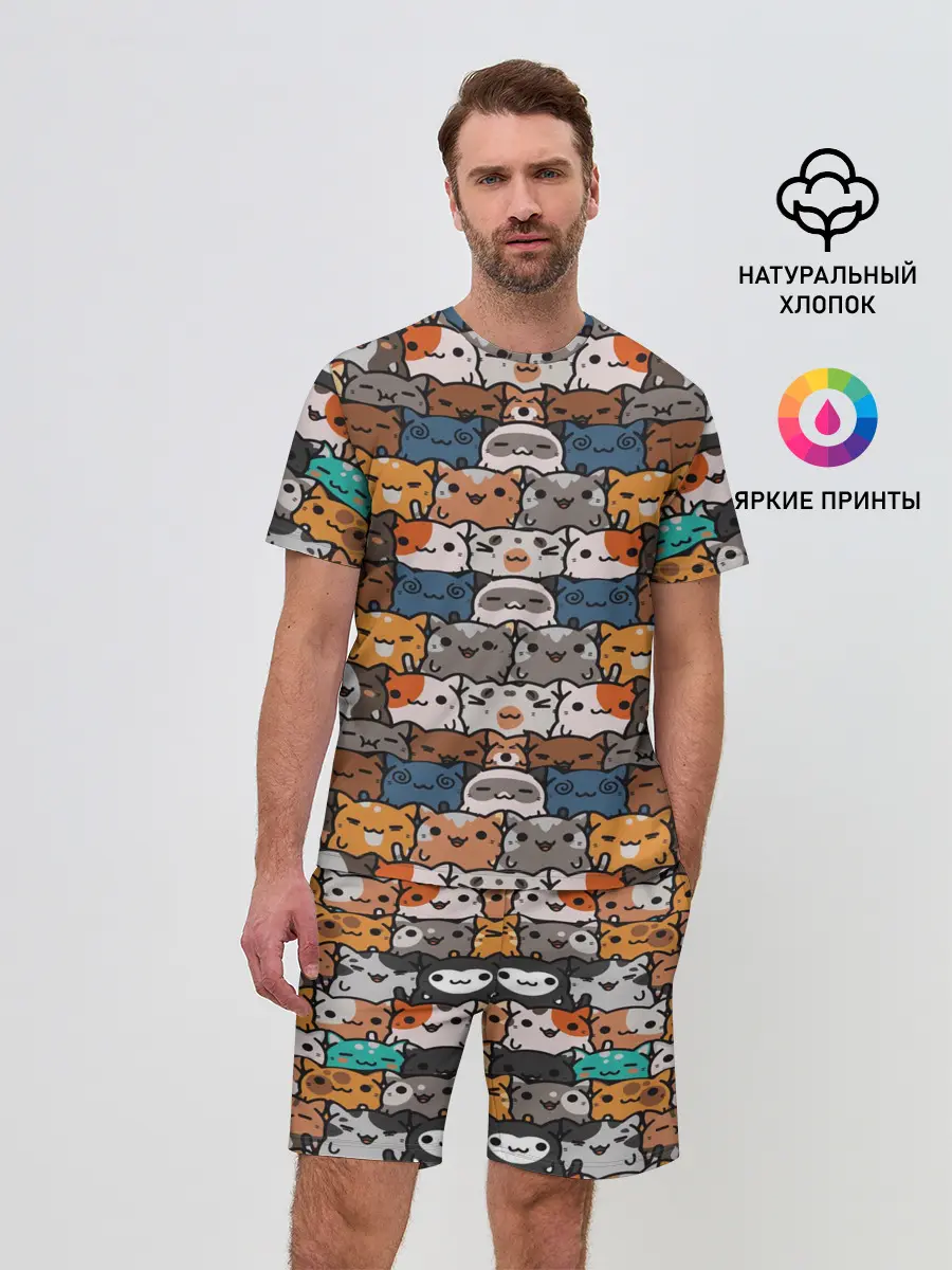 Мужской костюм с шортами / Котейки