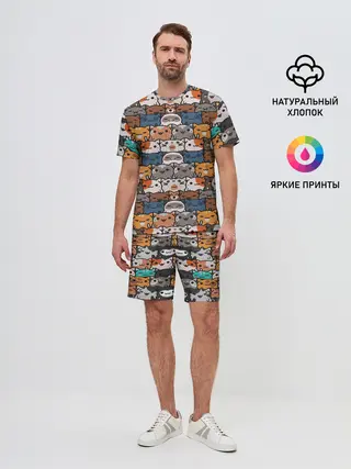 Мужской костюм с шортами / Котейки