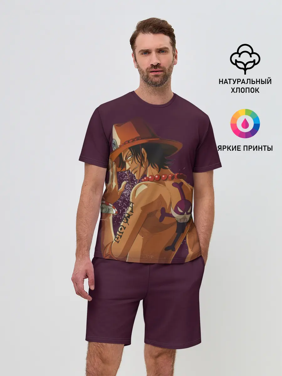 Мужской костюм с шортами / One Piece. Портгас Д. Эйс