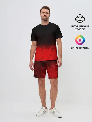 Мужской костюм с шортами / КРАСНО-ЧЕРНЫЙ ГРАДИЕНТ