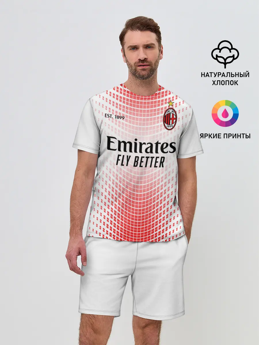Мужской костюм с шортами / AC MILAN 20/21 - ГОСТЕВАЯ