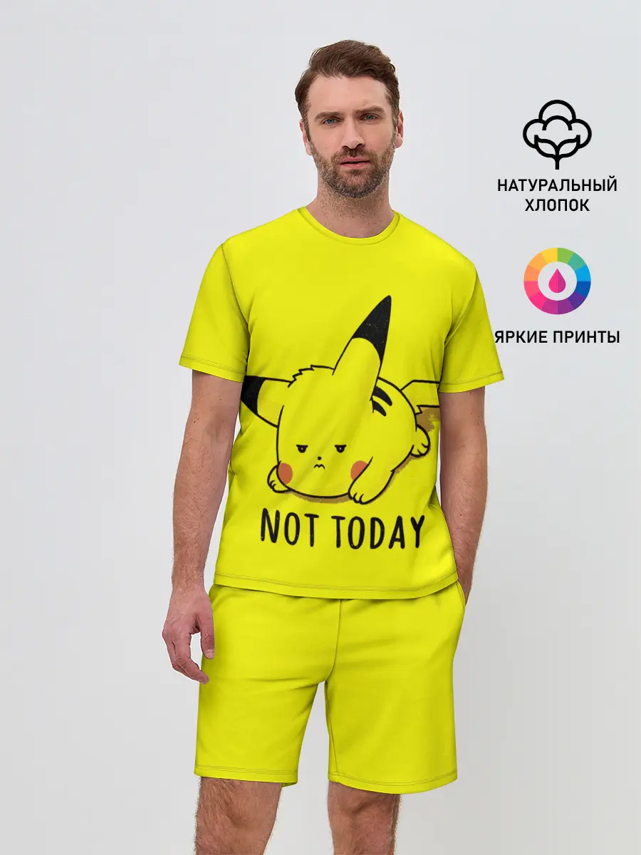 Мужской костюм с шортами / Пикачу лень