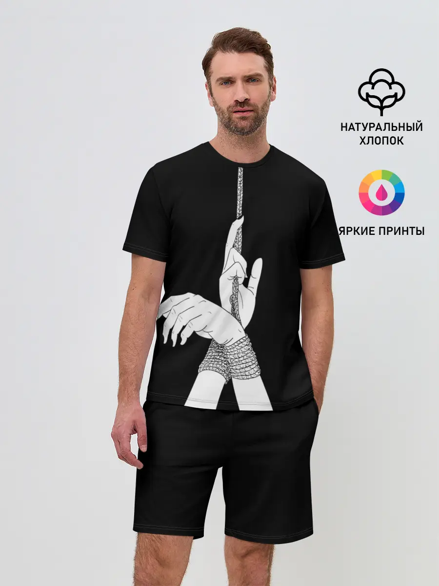 Мужской костюм с шортами / Связанные руки эстетика