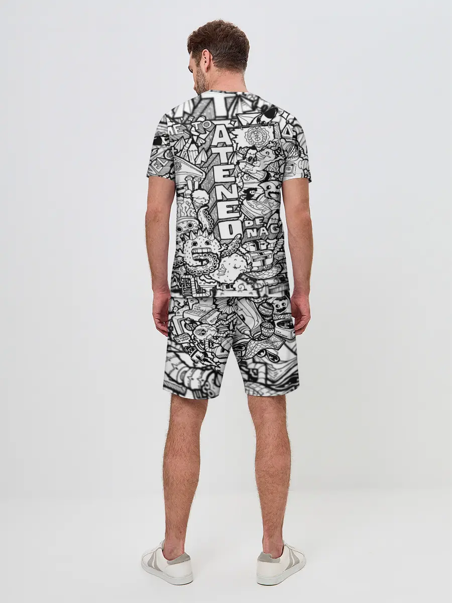 Мужской костюм с шортами / Doodle граффити