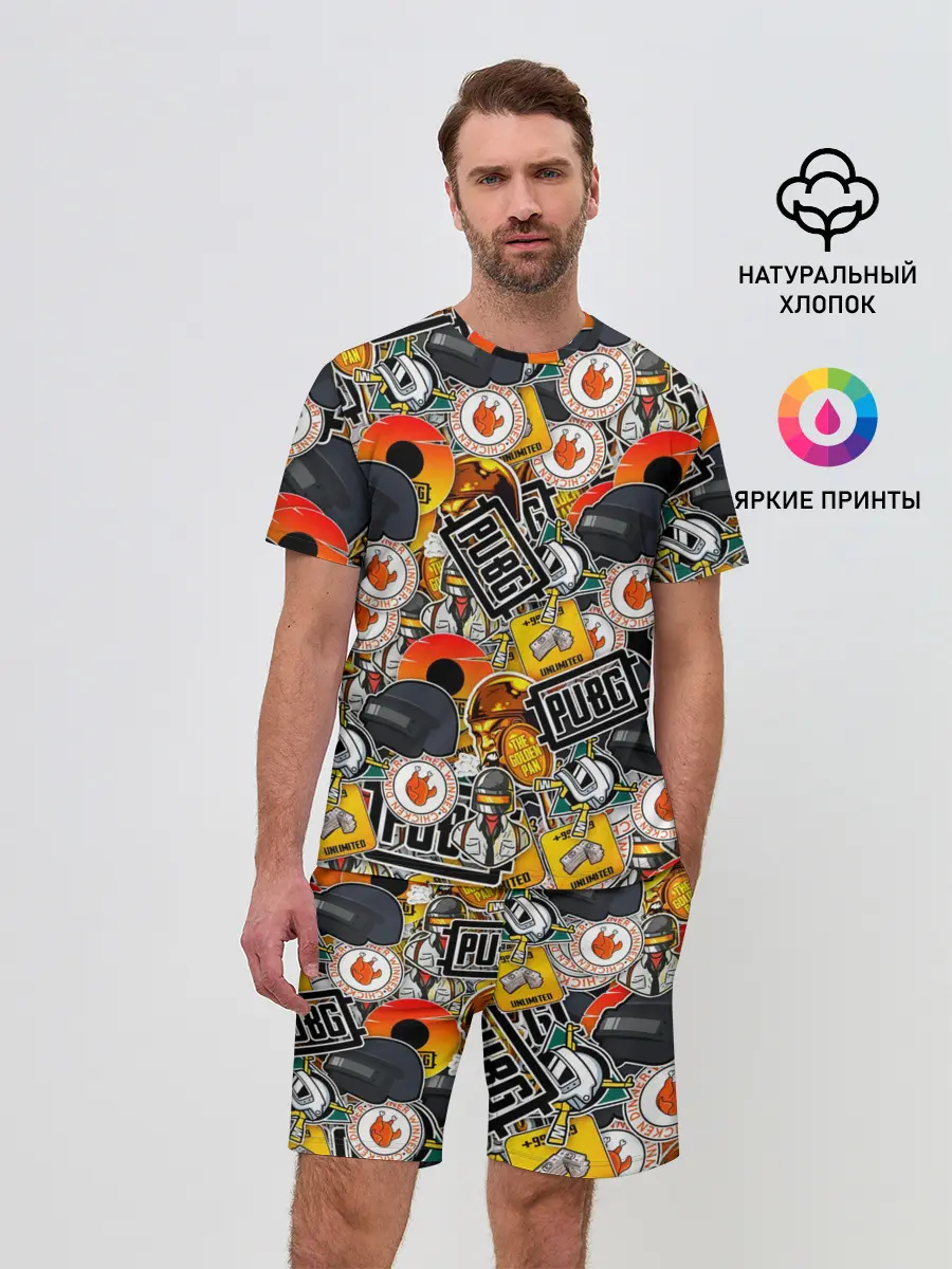 Мужской костюм с шортами / PUBG STICKER