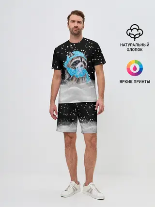 Мужской костюм с шортами / Енот