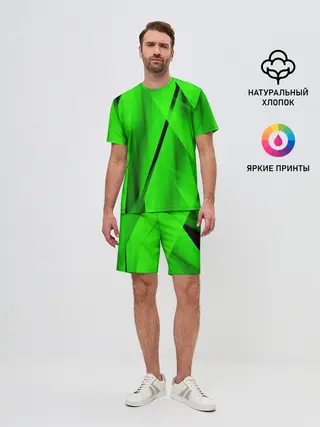 Мужской костюм с шортами / Зеленый неон