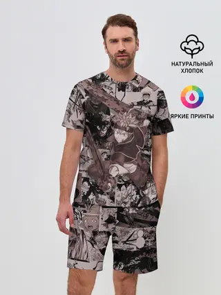 Мужской костюм с шортами / ASTA manga monochrome pages