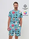 Мужской костюм с шортами / Новогодние Пингвины