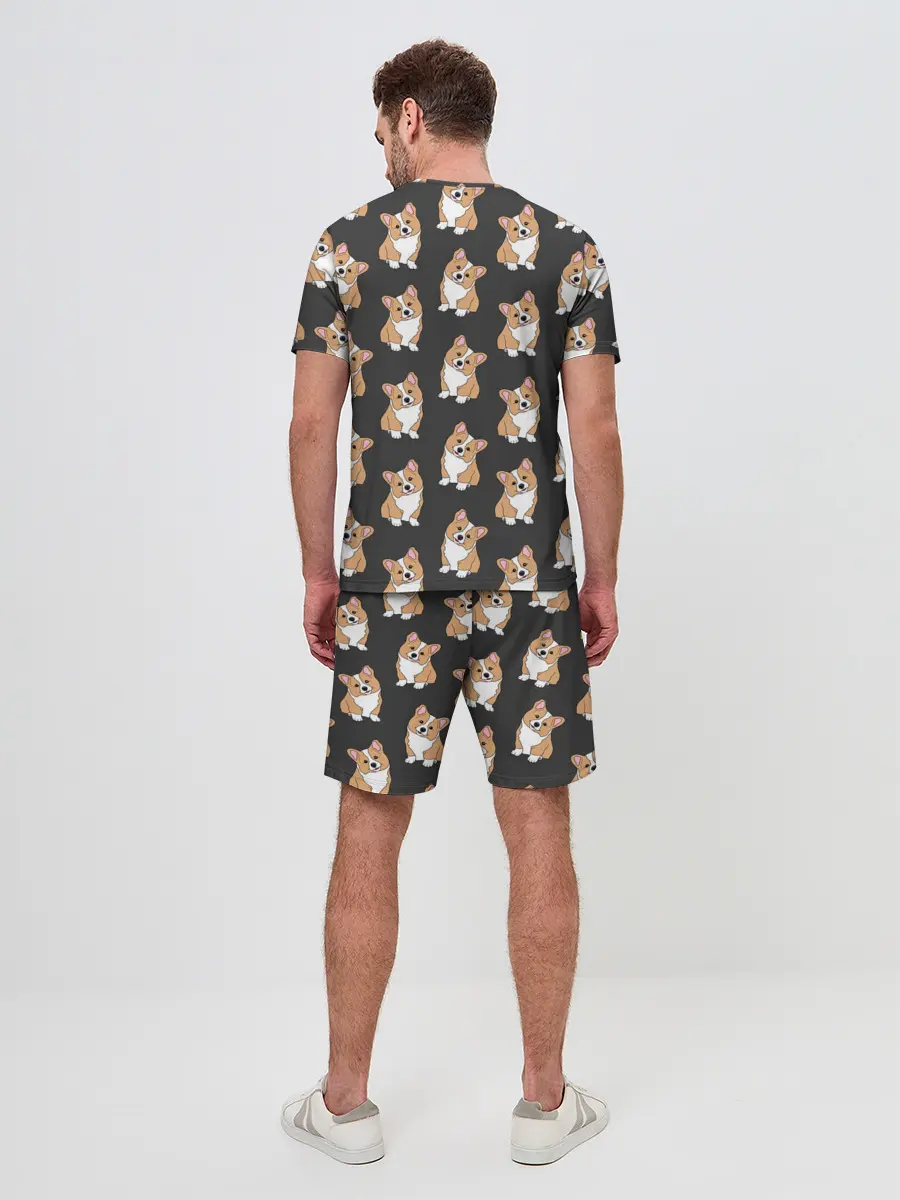 Мужской костюм с шортами / Корги малыши