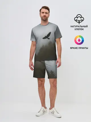 Мужской костюм с шортами / Орёл над лесом