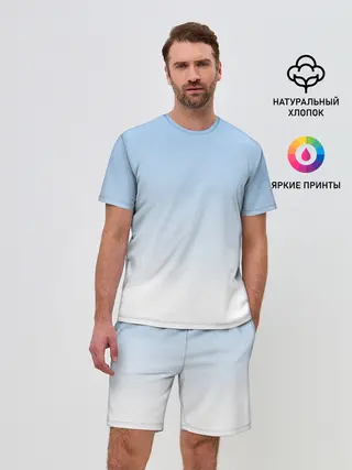 Мужской костюм с шортами / Небесно-голубой градиент