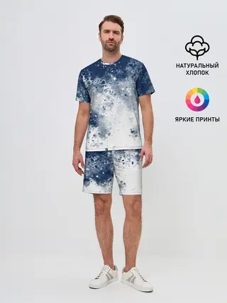 Мужской костюм с шортами / Чернильные капли