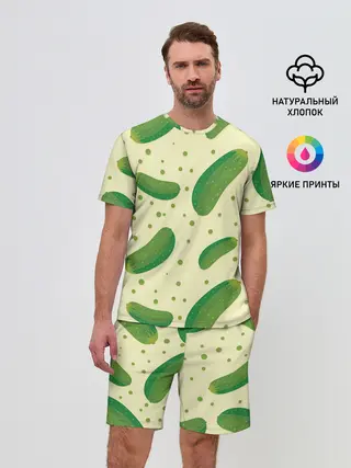 Мужской костюм с шортами / Огурчики