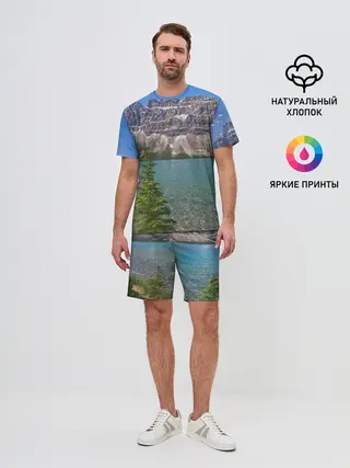 Мужской костюм с шортами / Горное озеро