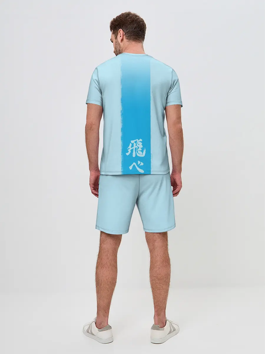 Мужской костюм с шортами / Хината на синем фоне