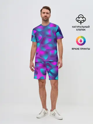 Мужской костюм с шортами / Неоновые капли