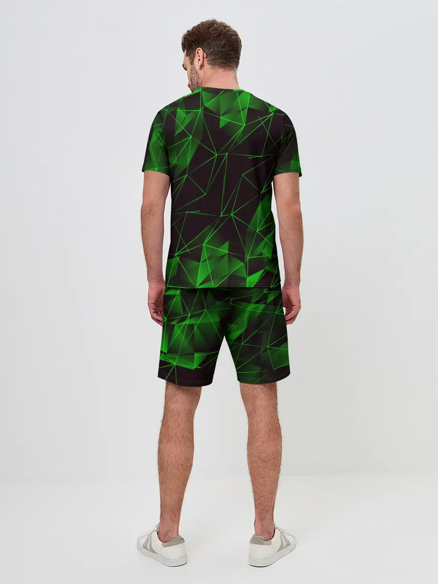 Мужской костюм с шортами / GREEN STRIPES | ЗЕЛЕНАЯ ГЕОМЕТРИЯ