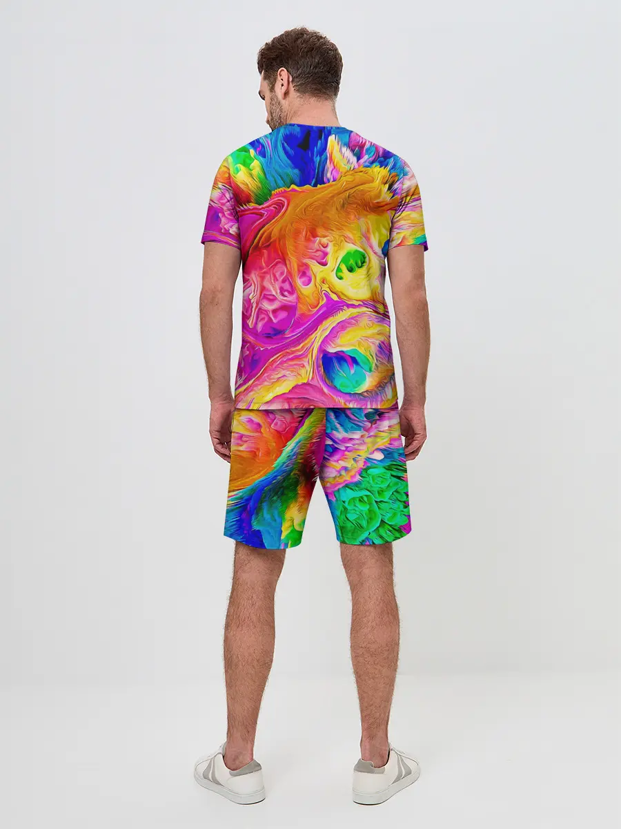 Мужской костюм с шортами / TIE DYE | ЯРКИЕ КРАСКИ