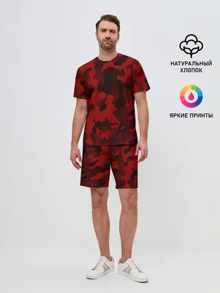 Мужской костюм с шортами / RED MILITARY | КРАСНЫЙ КАМУФЛЯЖ