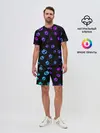Мужской костюм с шортами / НЕОНОВЫЕ ЧЕРЕПА