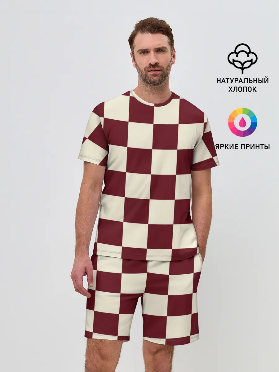 Мужской костюм с шортами / Шахматка
