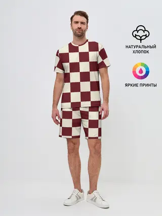 Мужской костюм с шортами / Шахматка