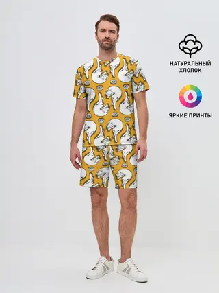 Мужской костюм с шортами / Белая кошка и корм