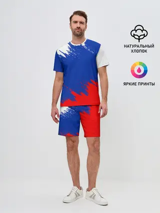 Мужской костюм с шортами / РОССИЯ ТРИКОЛОР