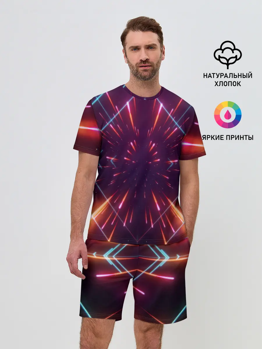 Мужской костюм с шортами / SYNTHWAVE / RETROWAVE