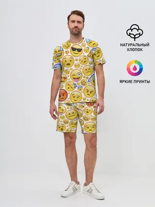 Мужской костюм с шортами / Смайлы.