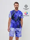 Мужской костюм с шортами / МОЛНИЯ BLUE