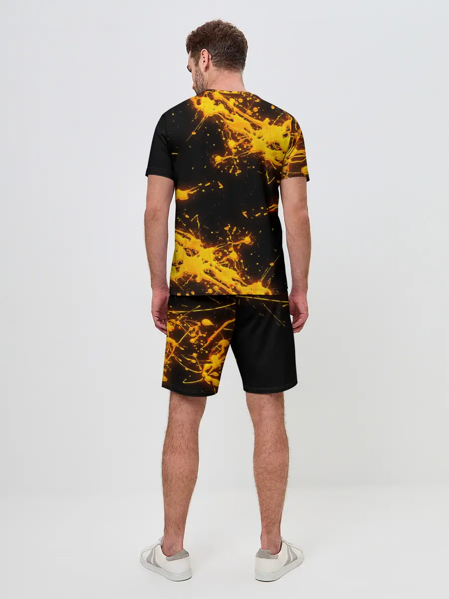 Мужской костюм с шортами / БРЫЗГИ КРАСКИ NEON