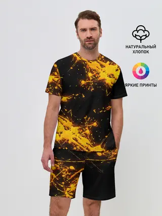 Мужской костюм с шортами / БРЫЗГИ КРАСКИ NEON