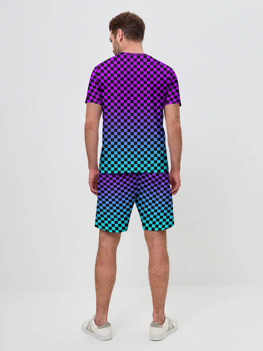 Мужской костюм с шортами / НЕОНОВАЯ ШАХМАТКА