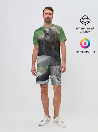 Мужской костюм с шортами / Медведь