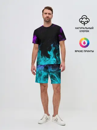 Мужской костюм с шортами / НЕОНОВЫЙ ОГОНЬ | NEON FIRE