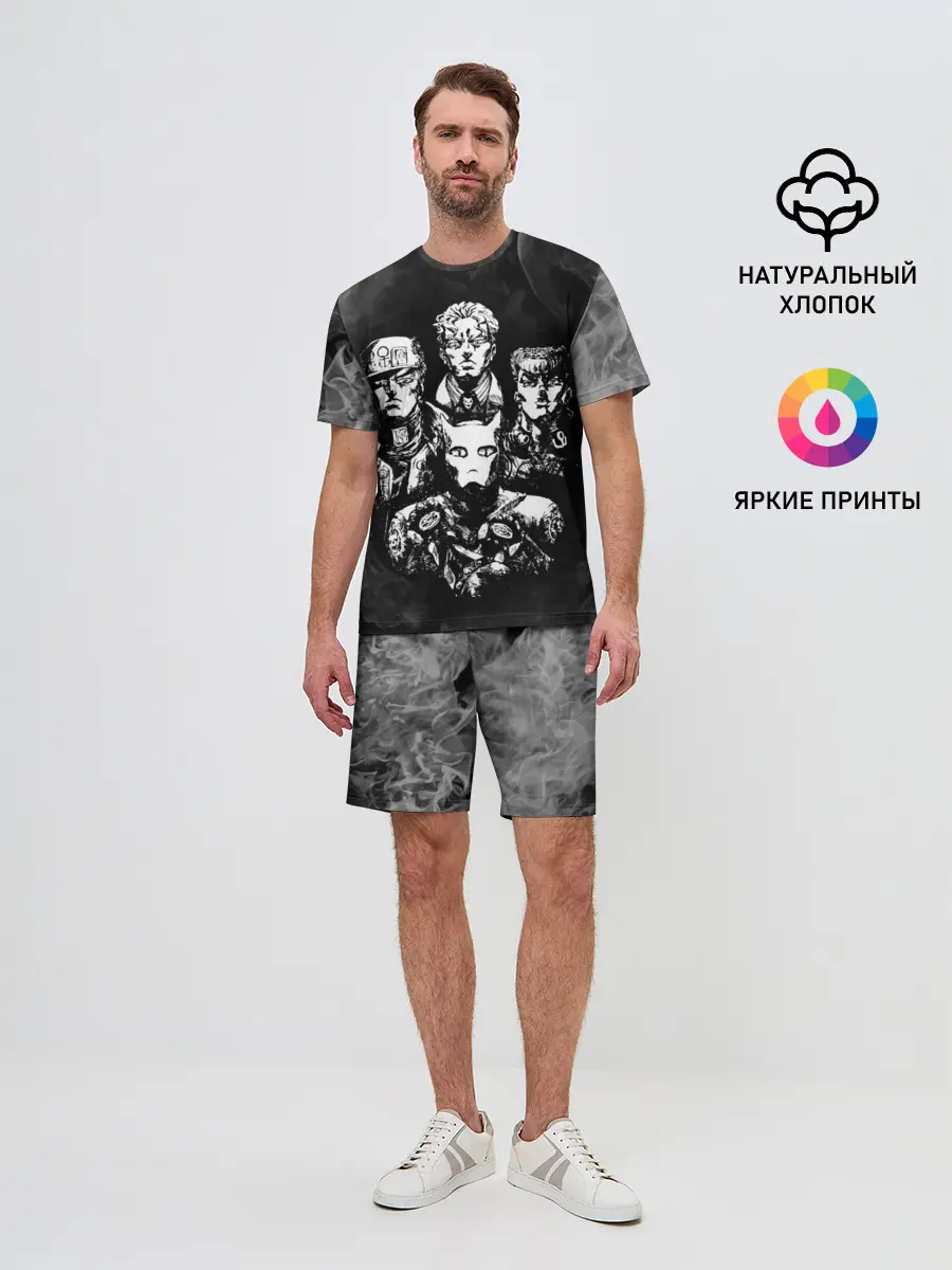 Мужской костюм с шортами / Diamond is Unbreakable gray